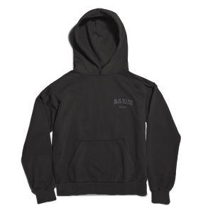 Varsity Logo Hoodie in Onyx. 4X