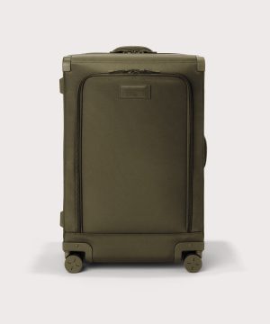 Sydney Checked Luggage in Dark Moss. Larger - 28.5 inch