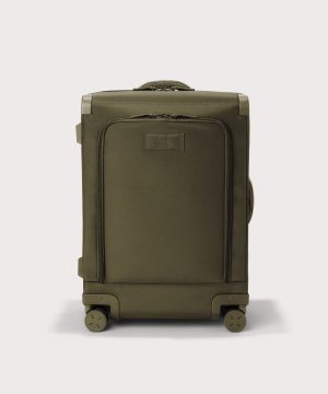 Sydney Checked Luggage in Dark Moss. Smaller - 25 inch
